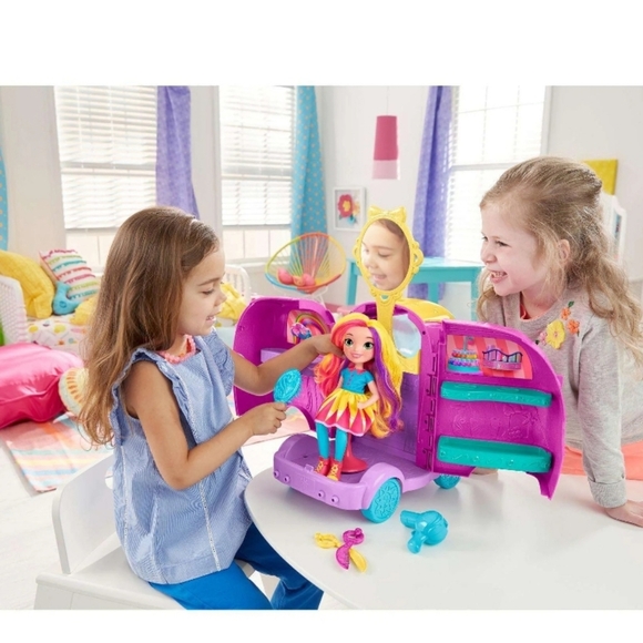 Sunny Day Glam Vanity rolling Vehicle and  Doll - Picture 2 of 7